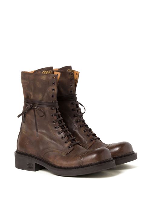Stivaletto stringato in pelle MIU MIU | 5U316E2KJF0324